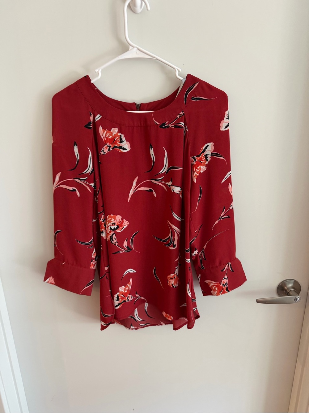 Daniel Rainn Red Floral Blouse